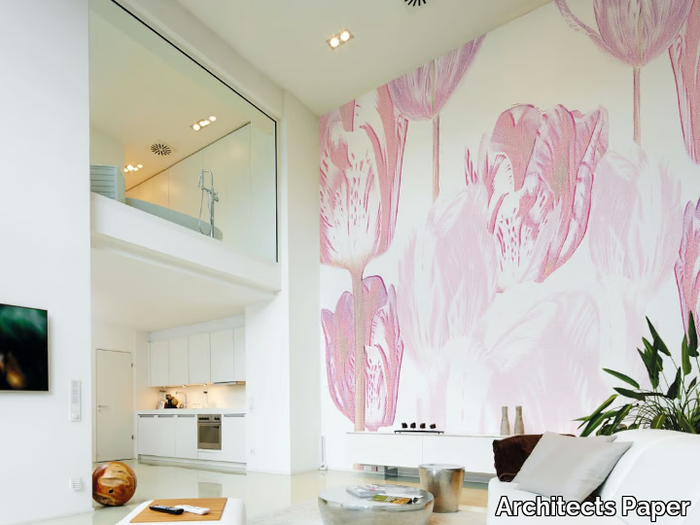 TULIP ARTWORK - Washable nonwoven wallpaper with floral pattern _ Architects Paper