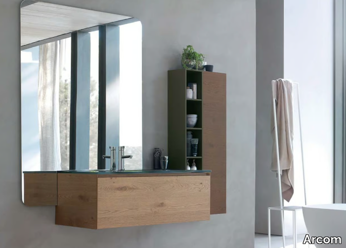 LA FENICE - COMPOSITION 12 - Oak bathroom cabinet / vanity unit _ Arcom