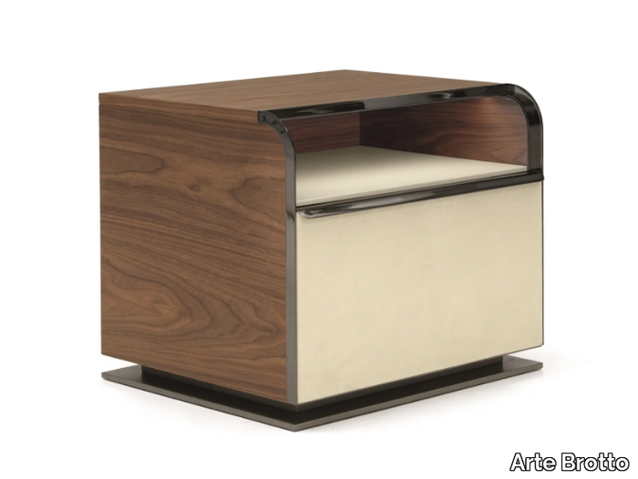 PRINCIPE MP.120/G - Walnut bedside table with built-in lights _ Arte Brotto