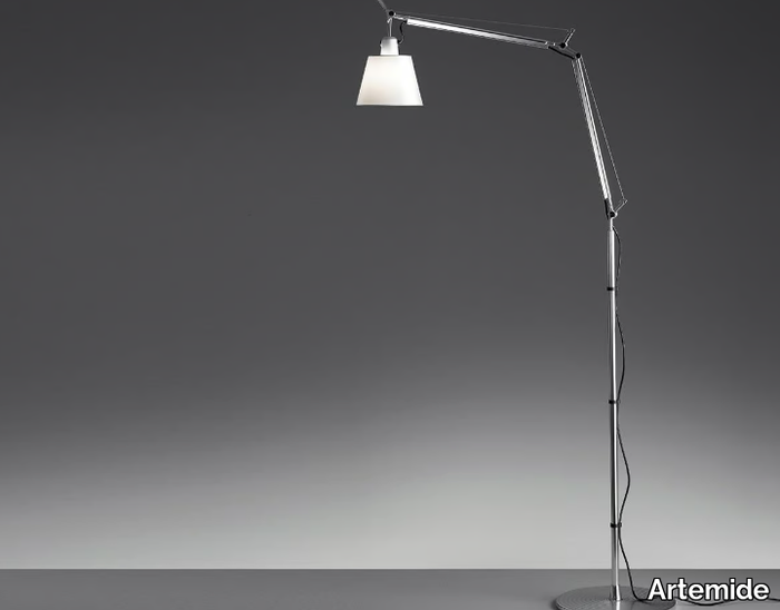 TOLOMEO BASCULANTE - Adjustable parchment paper or satin floor lamp _ Artemide