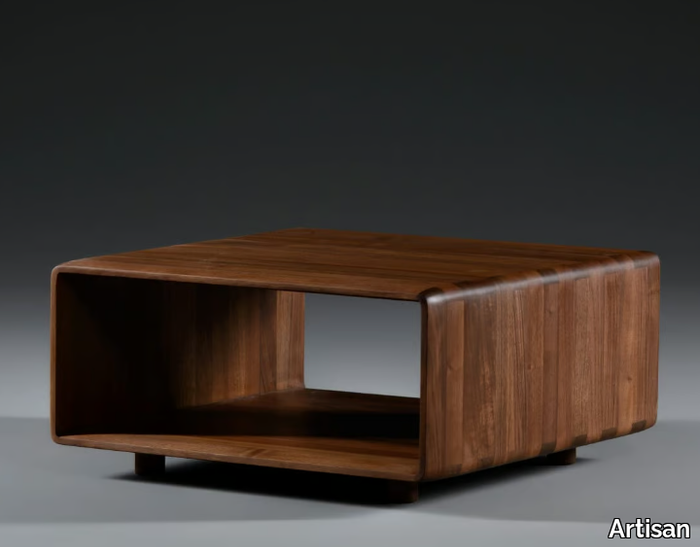 INVITO CUBE - Solid wood coffee table with storage space _ Artisan