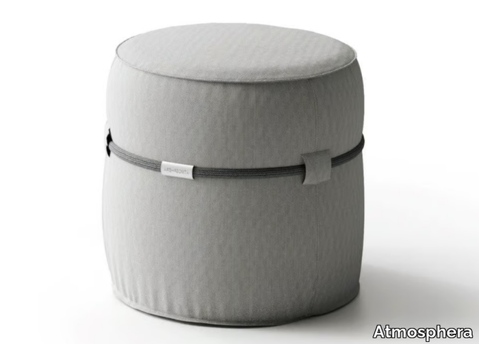 LEVANTE - Round technical fabric garden pouf with removable cover _ Atmosphera