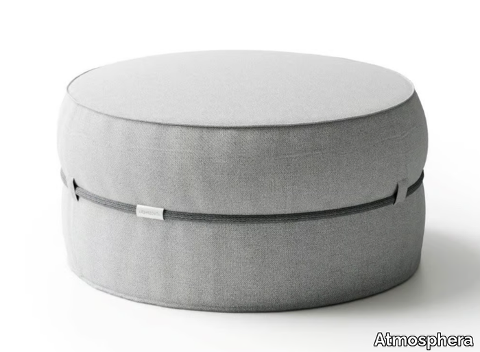 PONENTE - Round fabric garden pouf with removable cover _ Atmosphera