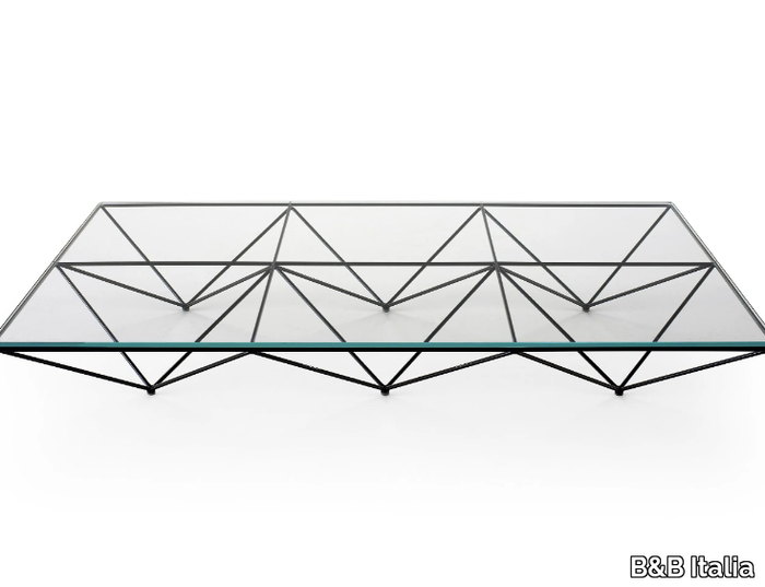 ALANDA '18 - Rectangular glass and steel coffee table _ B&B Italia