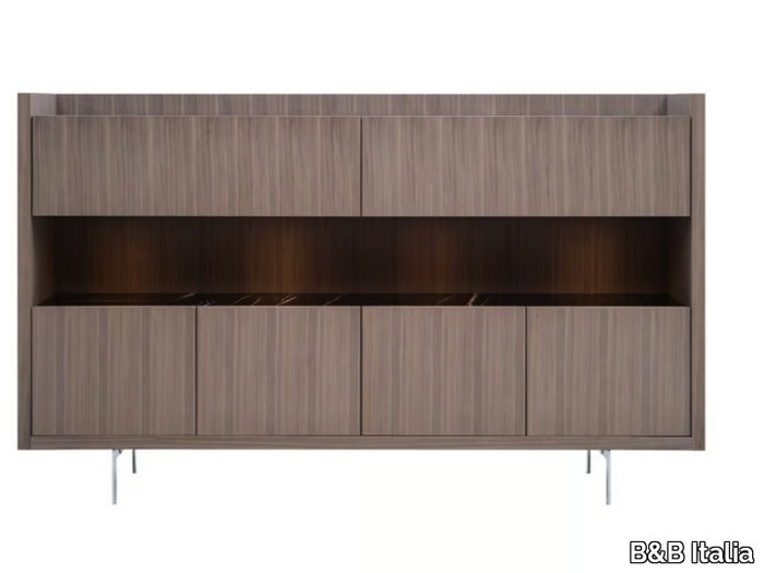 LIAGÒ - Wooden highboard with integrated lighting _ B&B Italia