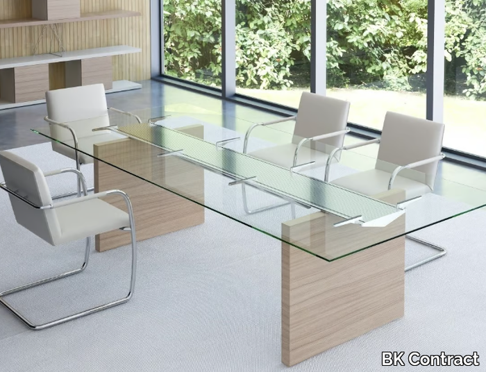 A2 MEETING - Rectangular glass meeting table _ BK Contract