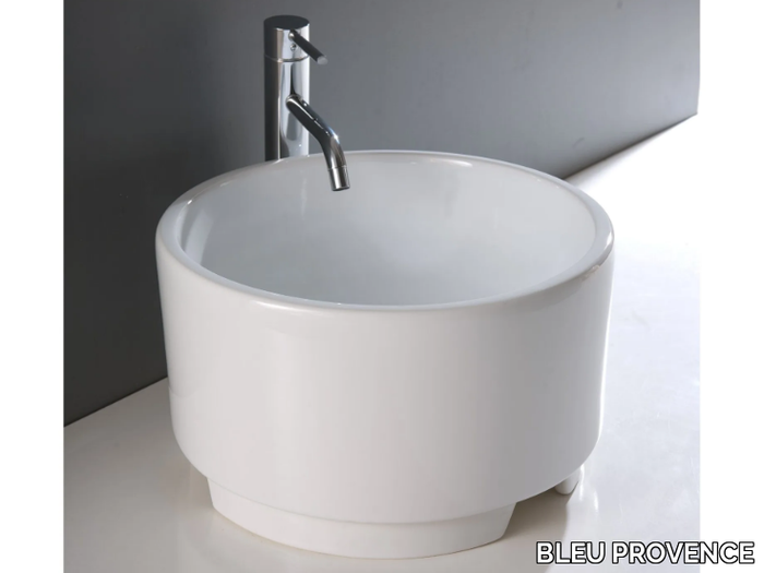 BOWL 3 - Countertop round ceramic washbasin _ BLEU PROVENCE