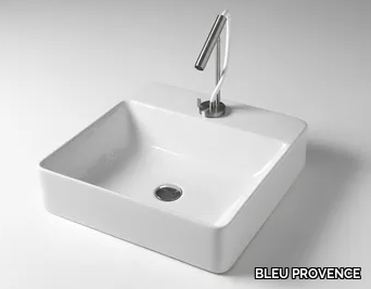 BACK SLIDE - Countertop ceramic washbasin _ BLEU PROVENCE