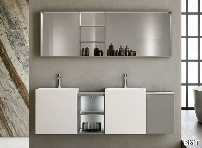 BLUES 4.18 - Double wall-mounted vanity unit with mirror _ BMT