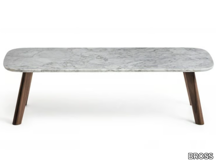 BELEOS - Low rectangular Carrara marble coffee table _ BROSS