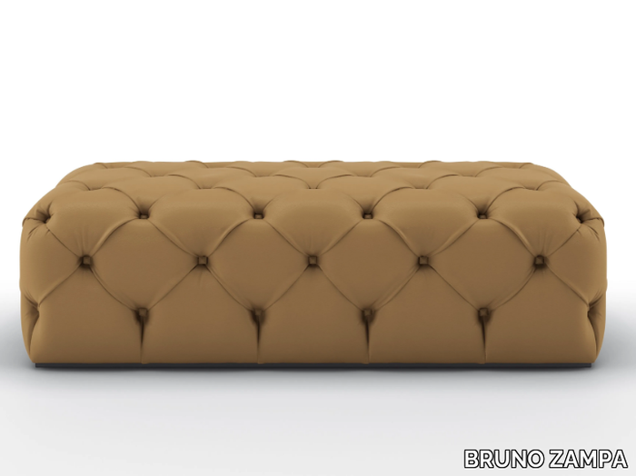 ADAM - Tufted upholstered leather pouf _ BRUNO ZAMPA