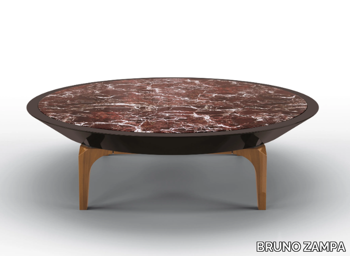 EXPERIA - Round Rojo Levanto marble coffee table _ BRUNO ZAMPA