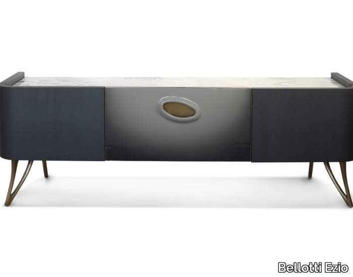 PANGEA - Low ash TV cabinet with doors _ Bellotti Ezio