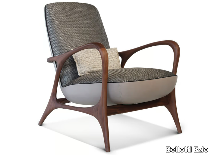 REA - Upholstered high-back fabric armchair with armrests _ Bellotti Ezio