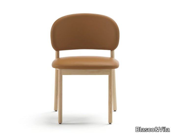 RC WOOD - Upholstered leather chair _ Blasco&Vila