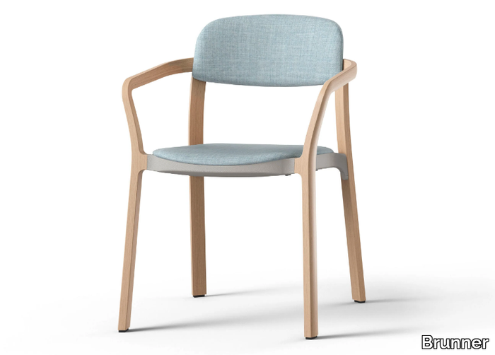 NATE - Stackable wooden chair with armrests _ Brunner