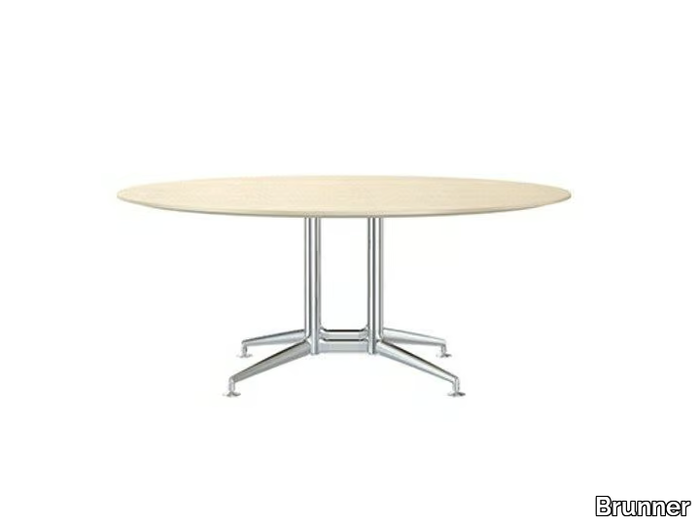 FINA CONFERENCE - Round aluminium and wood meeting table _ Brunner