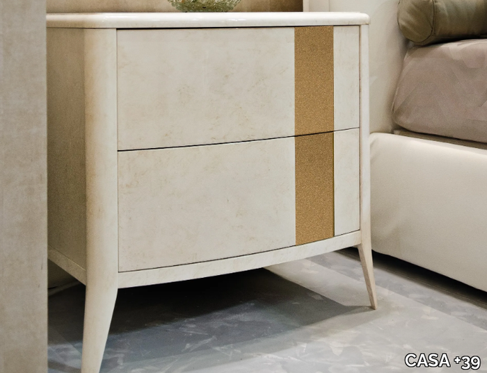 GOLD - Wooden bedside table with drawers _ CASA +39