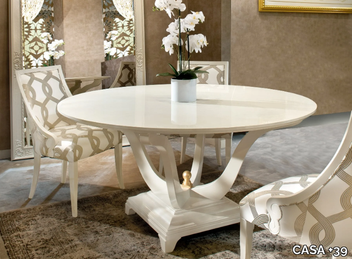 GOLD - Round wooden dining table _ CASA +39