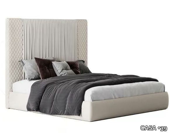 MOON - Fabric double bed with upholstered headboard _ CASA +39