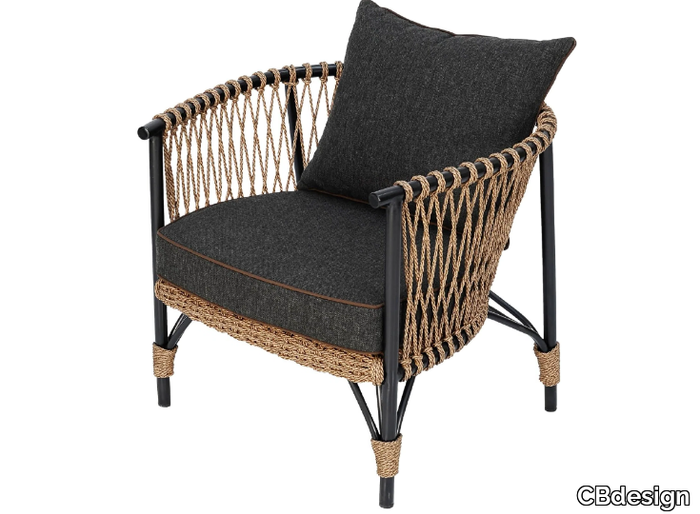 KARON - Synthetic fibre garden armchair with armrests _ CBdesign