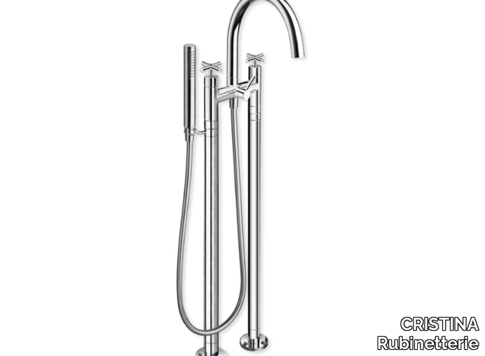 EXCLUSIVE CRIEV108 - Floor standing bathtub mixer with hand shower _ CRISTINA Rubinetterie