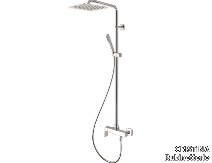 QUADRI S CRIQS409 - Wall-mounted thermostatic shower panel with hand shower _ CRISTINA Rubinetterie