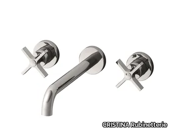 CROSS ROAD CRICR243 - Wall-mounted washbasin mixer with individual rosettes _ CRISTINA Rubinetterie