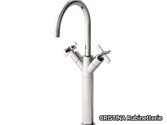 CROSS ROAD CRICR248 - Countertop 1 hole washbasin mixer with automatic pop-up waste _ CRISTINA Rubinetterie