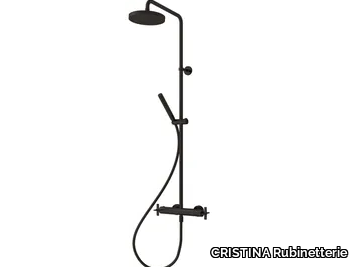 CROSS ROAD CRICR486 - Thermostatic shower mixer with overhead shower _ CRISTINA Rubinetterie