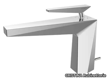 FRACTAL CRIFT221 - Countertop 1 hole washbasin mixer with pop up waste _ CRISTINA Rubinetterie