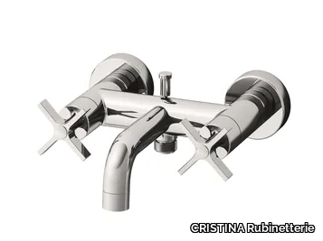 CROSS ROAD CRICR187 - Wall-mounted bathtub mixer with individual rosettes _ CRISTINA Rubinetterie