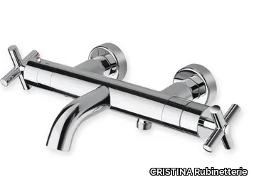 EXCLUSIVE CRIEV157 - Wall-mounted bathtub mixer with individual rosettes _ CRISTINA Rubinetterie