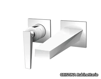 FRACTAL CRIFT257 - 2 hole wall-mounted single handle washbasin mixer _ CRISTINA Rubinetterie