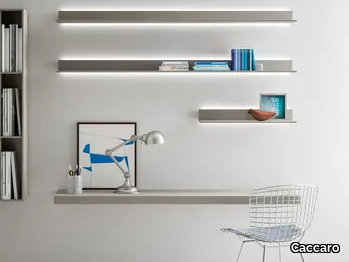 LUXLINE - Metal wall shelf with integrated lighting _ Caccaro