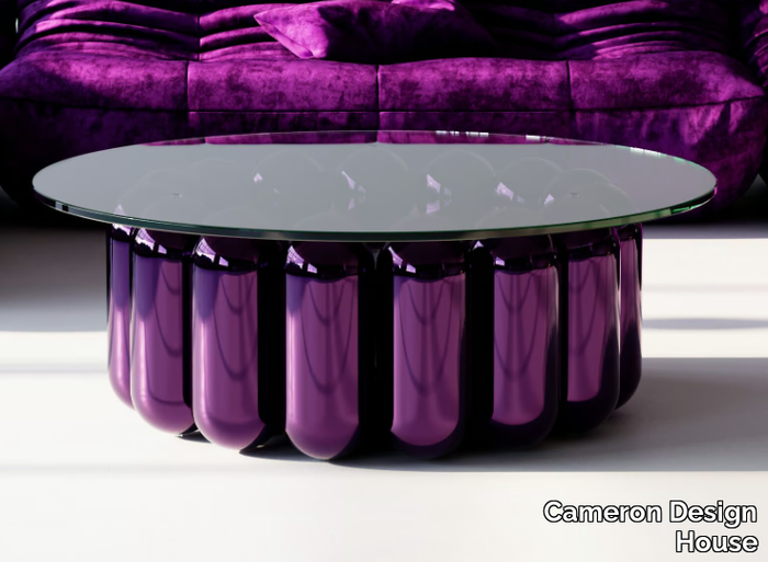 KUPOLI - Round low glass and steel coffee table _ Cameron Design House