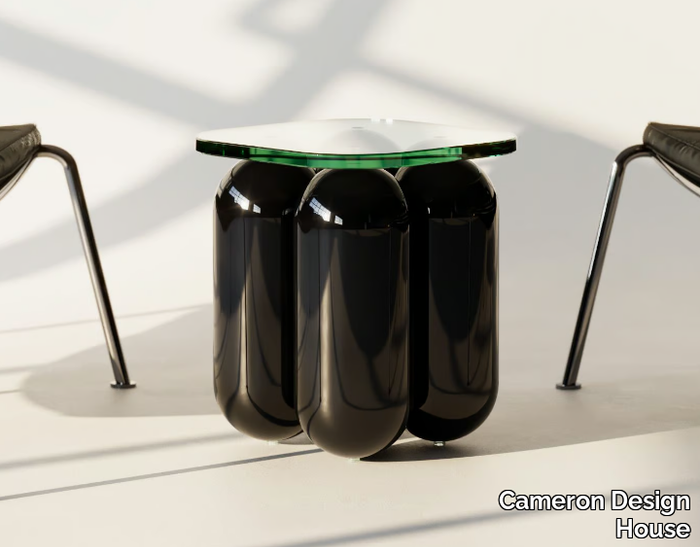 KUPOLI - Square low glass and steel coffee table _ Cameron Design House