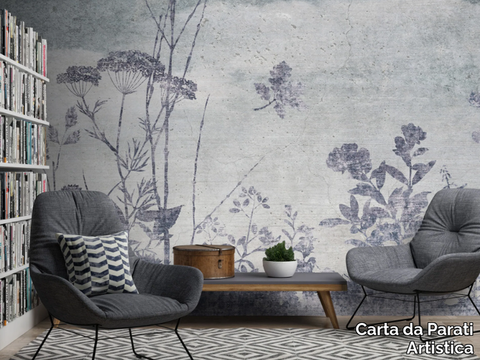 ERBA DI CAMPO - Washable wallpaper with floral pattern _ Carta da Parati Artistica