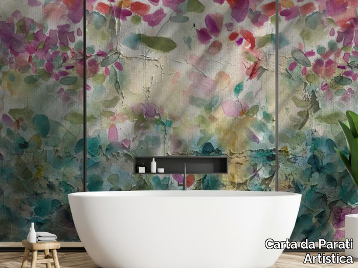 ACQUERELLO - Glass-fibre bathroom wallpaper _ Carta da Parati Artistica