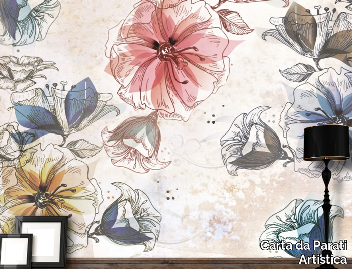 FLOWERS - Washable vinyl wallpaper _ Carta da Parati Artistica