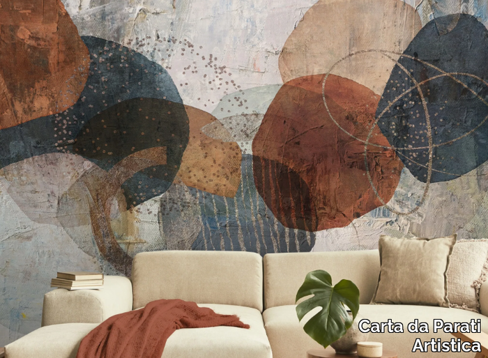 GEOMETRICO MATERICO - Washable vinyl wallpaper _ Carta da Parati Artistica