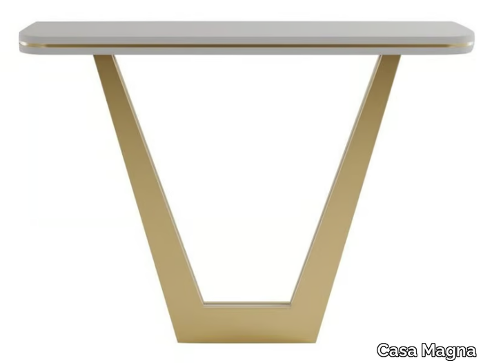 AUSTEN - Rectangular wooden console table with brass base _ Casa Magna