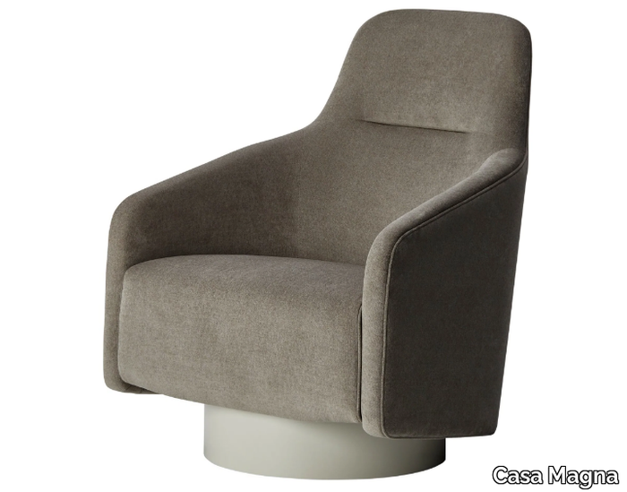 BOEMIA II - Swivel fabric armchair with armrests and headrest _ Casa Magna