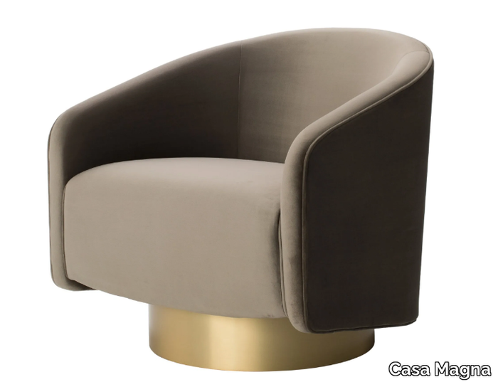 BOEMIA I - Swivel velvet armchair with armrests _ Casa Magna