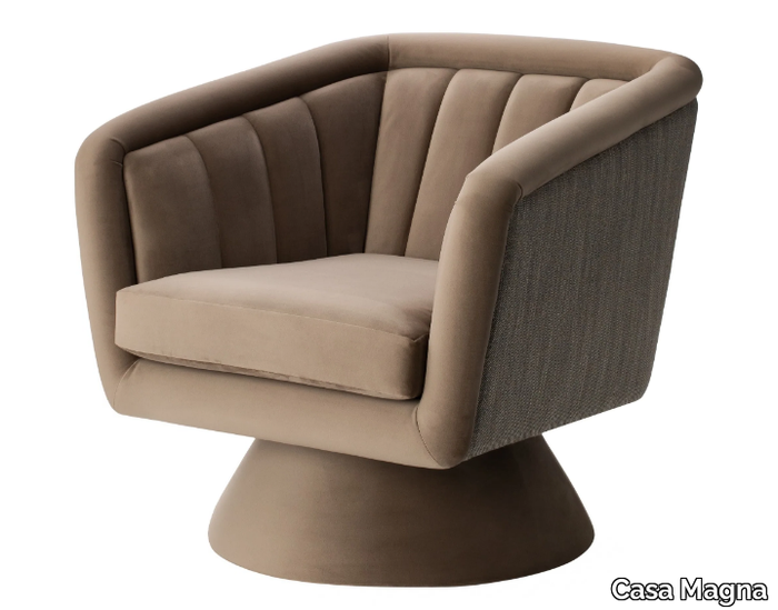 CAPRICE - Swivel velvet armchair with armrests _ Casa Magna