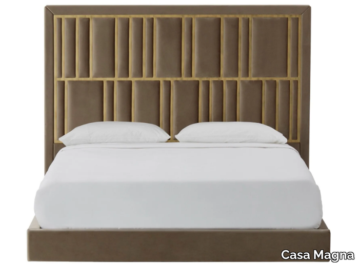 NERUDA - Suspended fabric bed with high and upholstered headboard _ Casa Magna