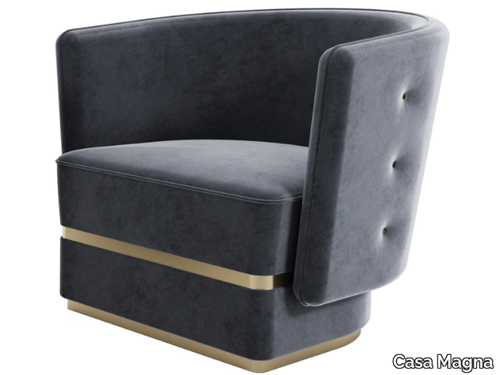 POEMA - Velvet armchair with armrests _ Casa Magna