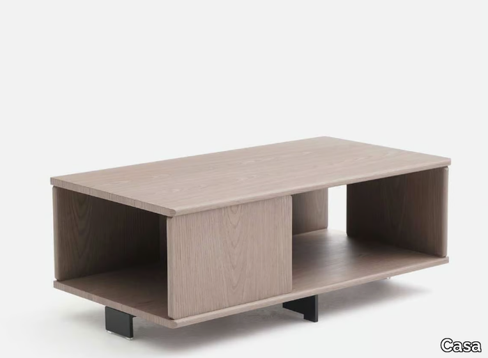 MODIO - Rectangular wooden coffee table with storage space _ Casa