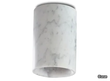 SOLID CYLINDRICAL - LED round ceiling Carrara marble spotlight _ Case