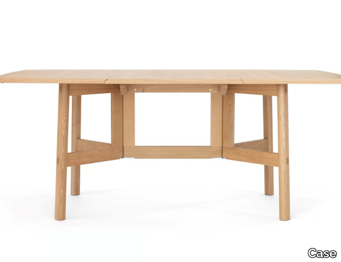 MARLOW - Extending rectangular drop-leaf oak table _ Case